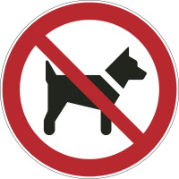 Verbotsschild "Mitführen von Hunden verboten"